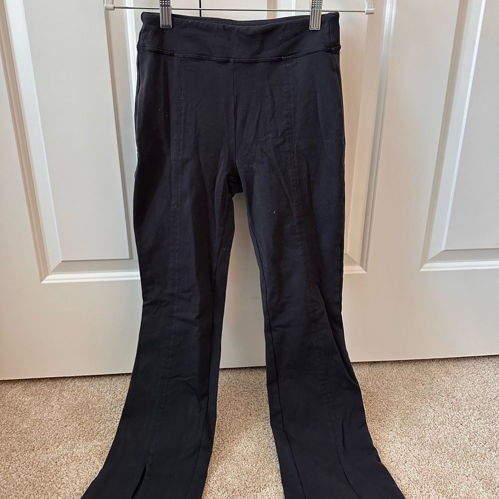 Alo Black Split Hem Flare Leggings